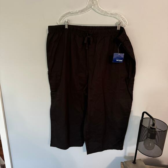 Basic Editions Pants - NWT Basic Editions Black Pull On Capri Pants Women's Plus Size 2X 100% Cotton